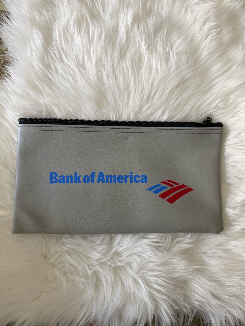 A. Rifkin Co. Gray Zip Deposit Pouch w/ Bank of America Logo banking memorabilia